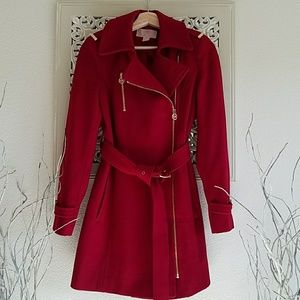 HOST PICK🙌❤Michael Kors Red Zipper Pea Coat